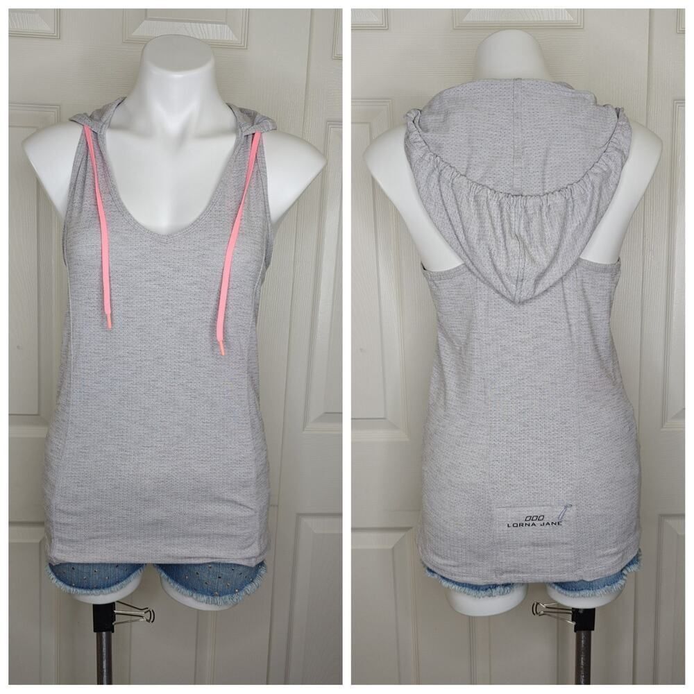 Lorna Jane Decoy hooded racerback athletic top sz M